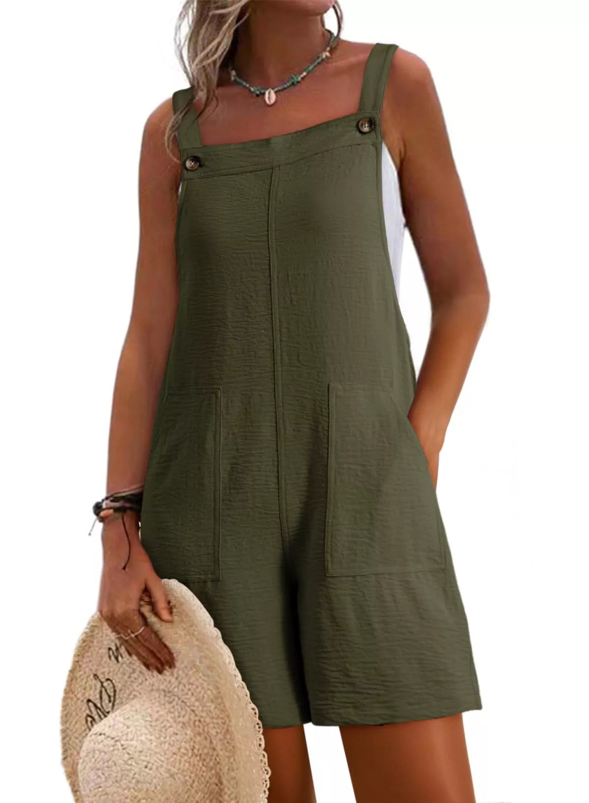 Casual Wide Strap Overalls
